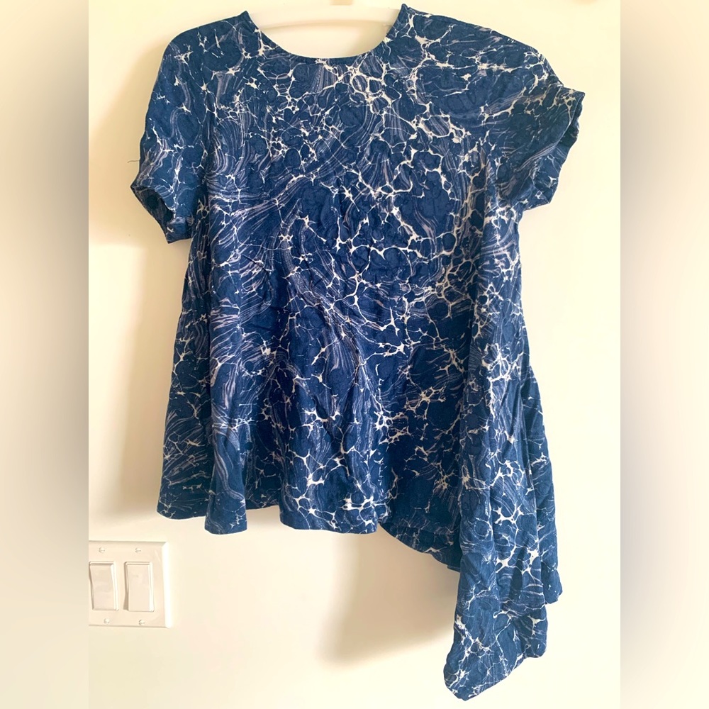 Zimmermann marble print blue shirt
